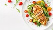 © baoxiangbin - Grilled Chicken Breast with Fruit and Vegetable Salad: Juicy, Seasoned Poultry Paired with Crisp Greens, Fresh Fruits, and Vibrant Veggies—A Nutritious, Balanced Meal Bursting with Flavor