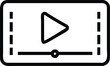 © atik065 - Play icon: A minimalist play icon within a rectangular frame, simple design, perfect for digital and visual content