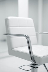 Wall Mural - sleek white chair with modern design in minimalistic interior sp