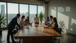© ahmad - Business Team Meeting in Modern Office with City View and Sunlight