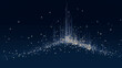 © Wasin Arsasoi - Abstract digital particles on a dark blue background: A captivating display of interconnected digital particles creating a dynamic pattern, evocative of data streams and innovative technology.