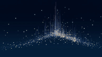 Wall Mural - abstract digital particles on a dark blue background: a captivating display of interconnected digita