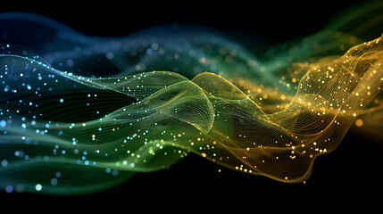 Wall Mural - abstract data flow: a mesmerizing display of flowing data streams, rendered with ethereal elegance, 