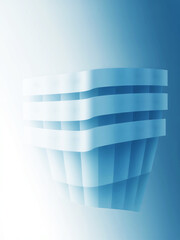 Wall Mural - abstract blue and white structure with horizontal bands and geometric shapes design