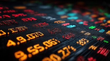 Wall Mural - investment decisions guided by stock market analysis and innovative business technology tools