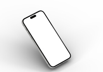 High-quality image of a modern smartphone with a blank screen, perfect for app presentations or website mockups.