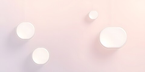 floating interface buttons, rounded abstract buttons suspended in transparent layers mockup