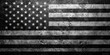 © Serhii - Textured Black and White American Flag with Distressed Stars and Stripes on a Grungy Background