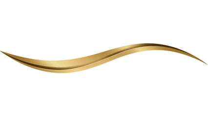 Wall Mural - gleaming golden ribbon flowing gracefully against an isolated transparent backdrop creating a