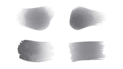 Wall Mural - glittering silver brush strokes on an isolated transparent canvas for artistic designs