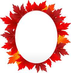 Wall Mural - Minimalist autumn leaf design in line art, isolated on transparent background.