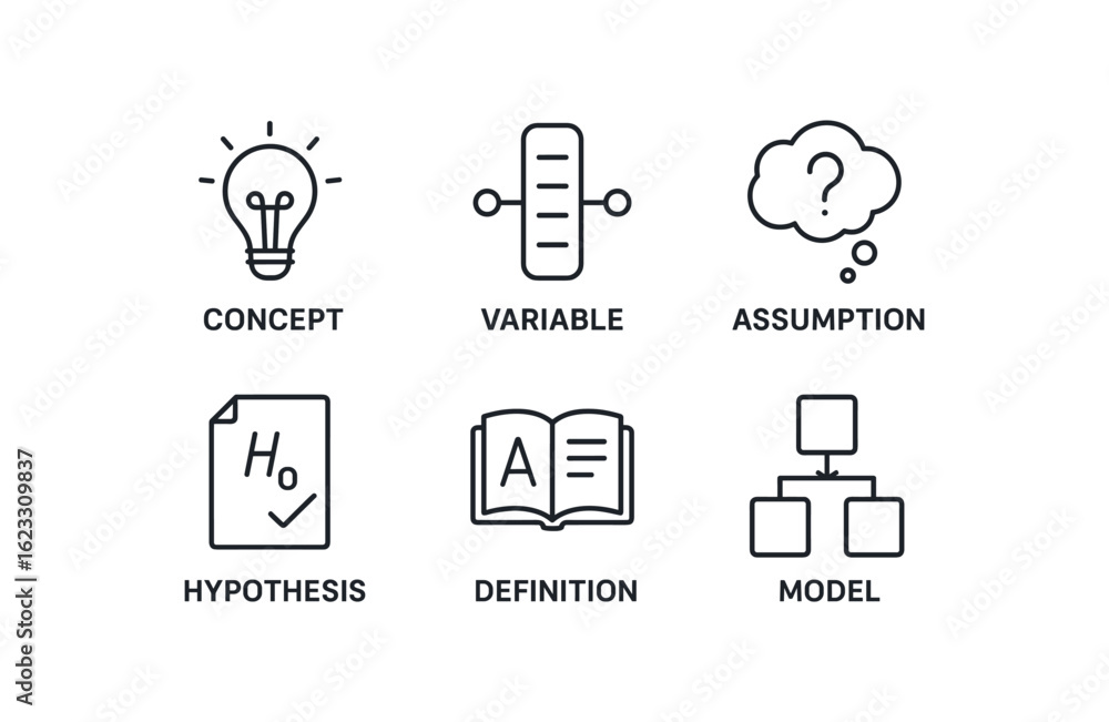 Definitio Icon Outline simple outline stroke icon items conceptual framework (elements ...