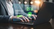 © Shameem - Two-factor authentication 2FA security on login screen with businessman typing on laptop