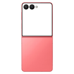 Wall Mural - coralred flip smartphone similar to android device without screen and background. only frames. templ