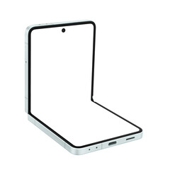 Wall Mural - mint flip smartphone similar to android device without screen and background. only frames. template 