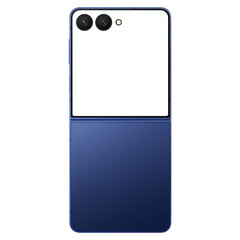 Wall Mural - blue shadow flip smartphone similar to android device without screen and background. only frames. te