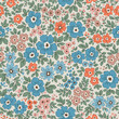 © ann_and_pen - Vintage seamless floral pattern. Liberty style background of small blue and orange flowers. Small flowers scattered over a beige background. Stock vector printing for surfaces. Abstract flowers.