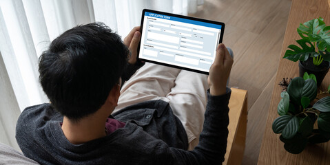Wall Mural - online application form for modish registration on the internet website