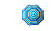 © Lang - colorful beach umbrella top view for summer vacation and travel relaxation isolated blue striped above