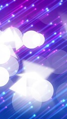 Sticker - animation of glowing geometric shapes and dots flying against blue background