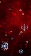 Sticker - animation of snowflakes over light spots on black background