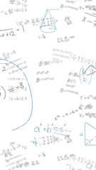 Wall Mural - animation of mathematical data processing over white background
