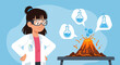 © RADITA - Worried Chemist Faces Unexpected Volcano Experiment Eruption With Uncertainty