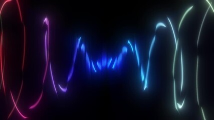Wall Mural - abstract wave as smart grid background with blurred effect and rgb colors split. plexus lines and do
