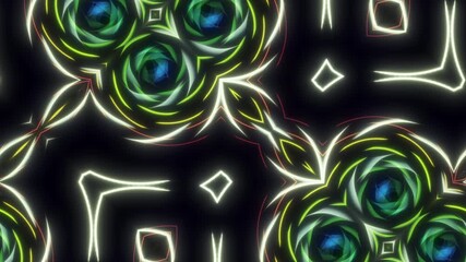 Wall Mural - a futuristic circuit board effect kaleidoscope - seamless looping.