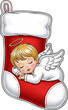 © 혜원 이 - Sleeping Baby Angel Appliqué Stocking
