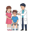 © Oussama - Health Check: Illustration showing a doctor performing a health check on a child, capturing care and concern.