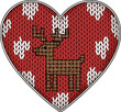 © jake jor - Cross-Stitched Reindeer Knit Heart