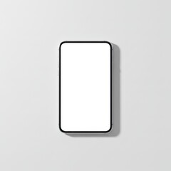 Smartphone with blank screen isolated on white background. use cases: mockup.