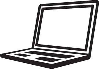 laptop silhouette vector, laptop clipart vector, laptop isolated on white background