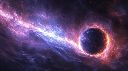 Wall Mural - Cosmic vortex engulfs a planet