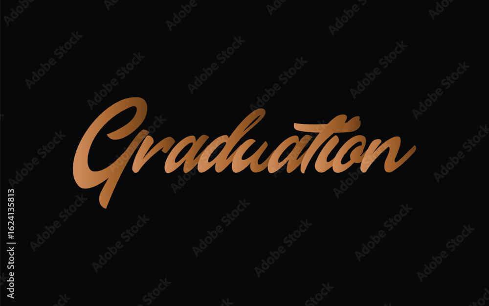 Graduate Long Script Vector Vector illustration of graduate cap, diploma scroll and type design ...