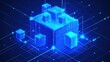 © li - Abstract 3D Rendering of a Data Cube Network