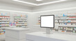 © Ruby Room Studio - Modern Pharmacy Counter Blank Screen Display