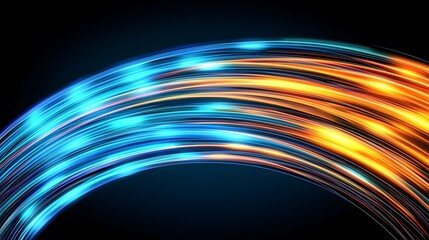 Wall Mural - an abstract image features curved, flowing lines transitioning from a cool blue hue to a warm, vibra