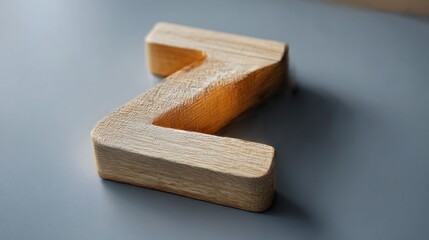 Close-up of a wooden letter Z