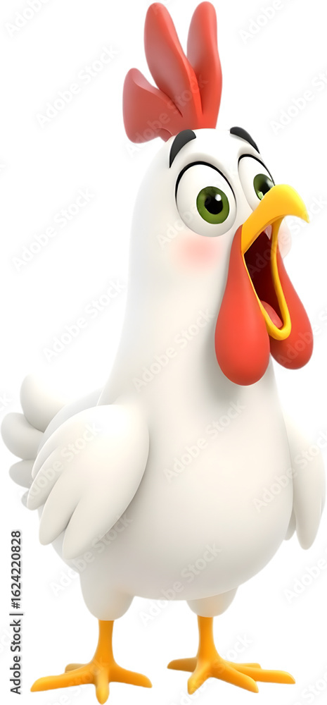 Charming 3D rendered chicken character illustration perfect for ...