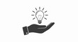 © goesti - Minimalist black icon of a hand holding a shining lightbulb, representing innovation.