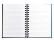 © MSTROJINA - An open notebook with blank pages resting on a transparent background, PNG format.