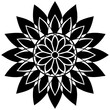 © Rukshana - Black and white intricate mandala with floral motif, isolated on white background