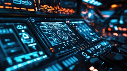 Futuristic cockpit dashboard
