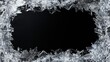 © harry - Polar Ice Crystal Frame Design: Transparent Geometric Ice Patterns on Black Background for Winter Theme Visual Systems