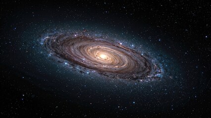 Wall Mural - high-quality picture of a gorgeous galaxy located at a great distance, supplied by a space research 