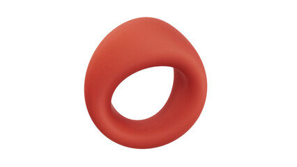 Wall Mural - elegant coral colored torus on isolated transparent background, a modern digital rendering of