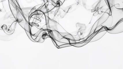 Wall Mural - abstract smoke patterns against a clean white background
