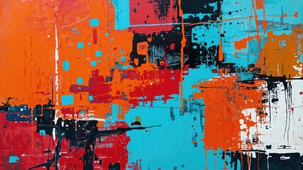 Wall Mural - bold red and orange gradient in an abstract style